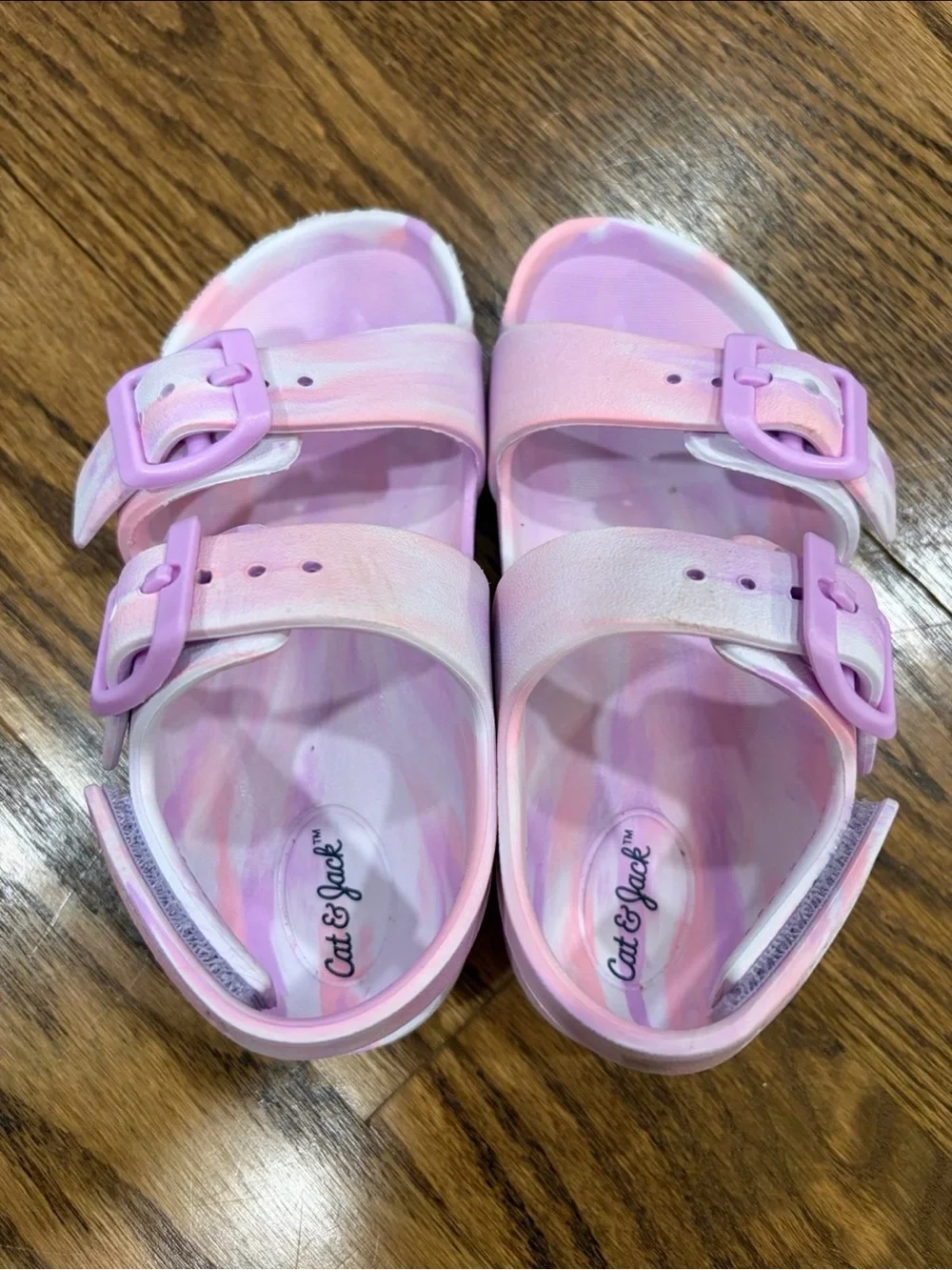 Cat & Jack Pastel Pink Tie-Dye Double Buckle Sandals